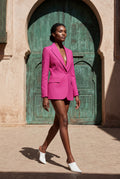 Pink Women's Slim Fit Single-Breasted Tailored Blazer - Slim fit blazer - Photo 13