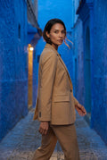 Khaki Women's Slim Fit Single-Breasted Tailored Blazer - Slim fit blazer - Photo 17