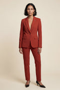 Red Women's Slim Fit Single-Breasted Tailored Blazer - Slim fit blazer - Photo 21