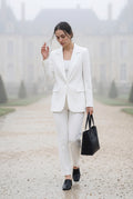 White Women's Slim Fit Single-Breasted Tailored Blazer - Slim fit blazer - Photo 5