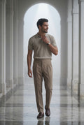 Taupe Fine Tailored Short Sleeve Polo Shirt - Polo shirts - Photo 8