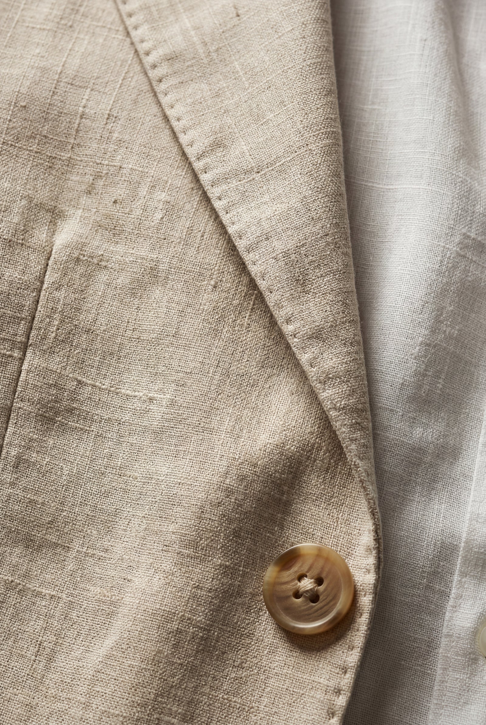 Sand Beige Notch Lapel Tailored Two Piece Suit with Slim Cropped Trousers - Photo 11