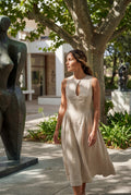 Sand Beige Sleeveless Keyhole A-line Midi Dress - A-Line Dress - Photo 6