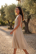 Sand Beige Sleeveless Keyhole A-line Midi Dress - A-Line Dress - Photo 7
