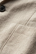 Sand Beige Textured Sand Beige Single-breasted Suit Jacket - Men's suit jackets - Photo 3