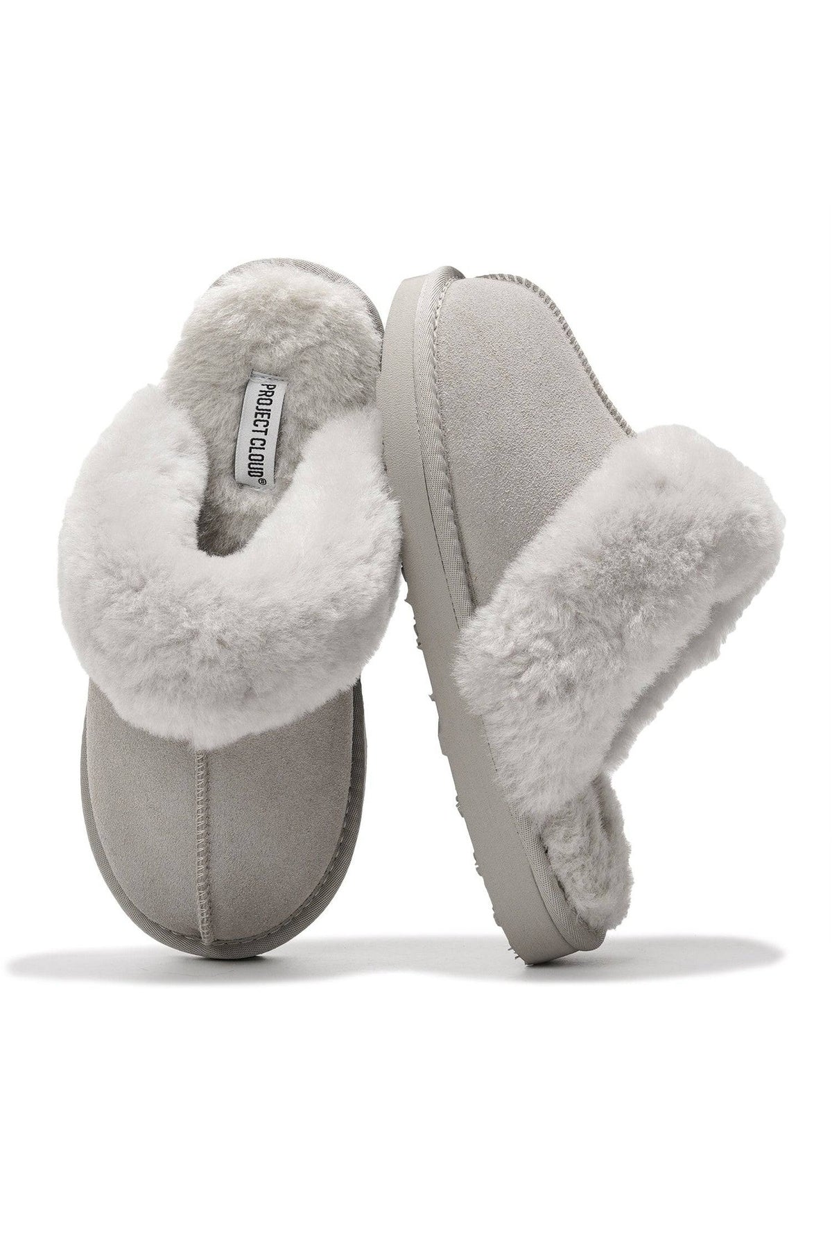 Shearling Open-Back Slippers in Sand Suede — other