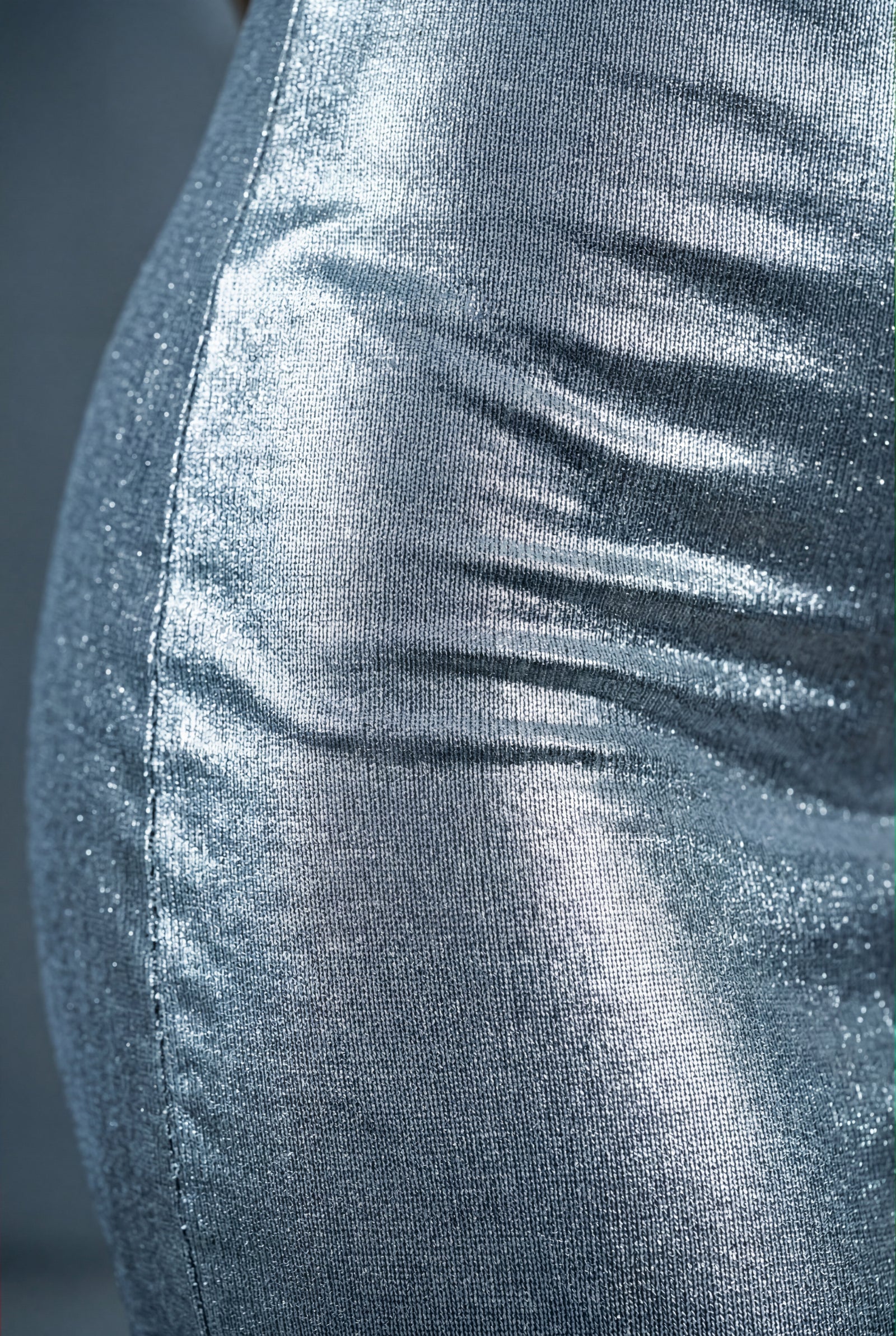 Silver High-slit Metallic Bodycon Maxi Dress - Photo 3