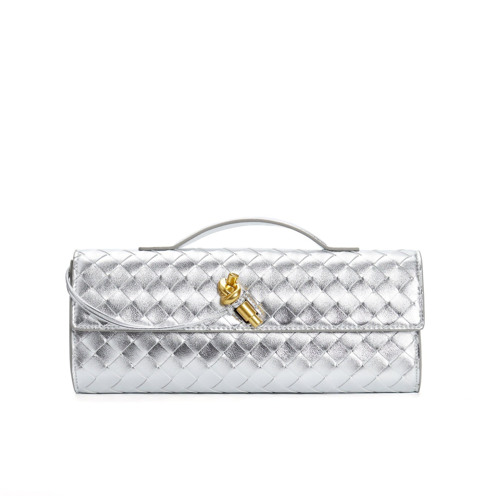 Metallic Structured Clutch Shoulder Bag - Clutch shoulder bags - Photo 2