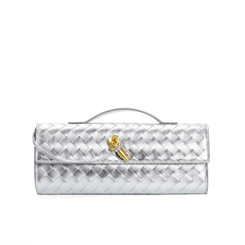 Metallic Structured Clutch Shoulder Bag - Clutch shoulder bags - Photo 2