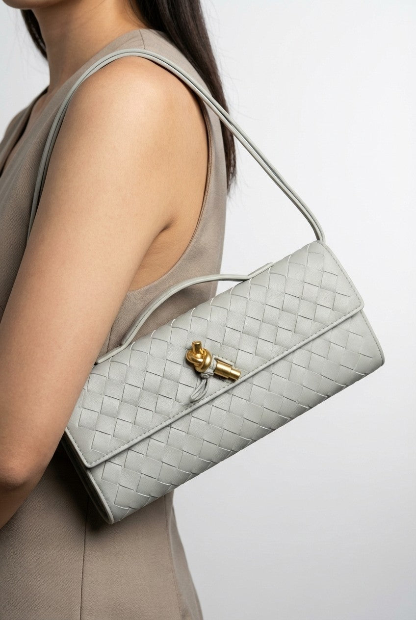 Metallic Structured Clutch Shoulder Bag - Clutch shoulder bags - Photo 3