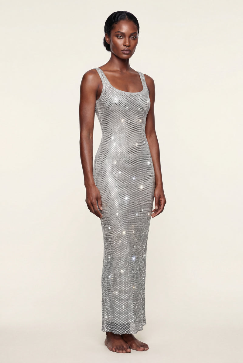 Silver Silver Bodycon Floor Length Maxi Dress - Photo 1