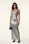 Silver Silver Cut-out Maxi Evening Dress - Sequin maxi dress - Photo 1