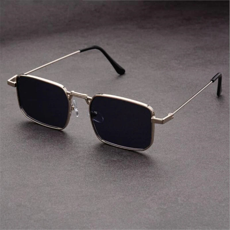 Square Metal Frame Sunglasses with Adjustable Nose Pads - Photo 2