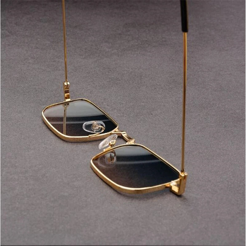 Square Metal Frame Sunglasses with Adjustable Nose Pads - Photo 7