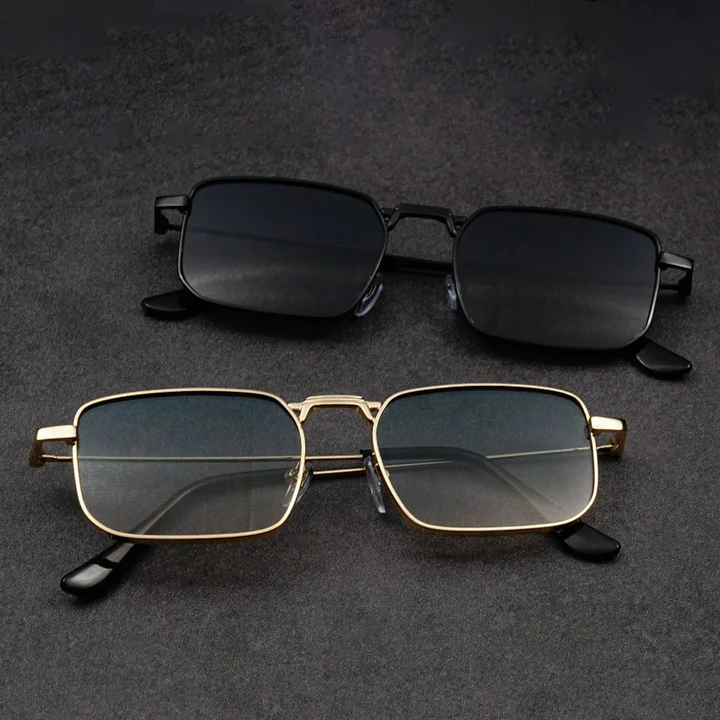 Square Metal Frame Sunglasses with Adjustable Nose Pads - Photo 8