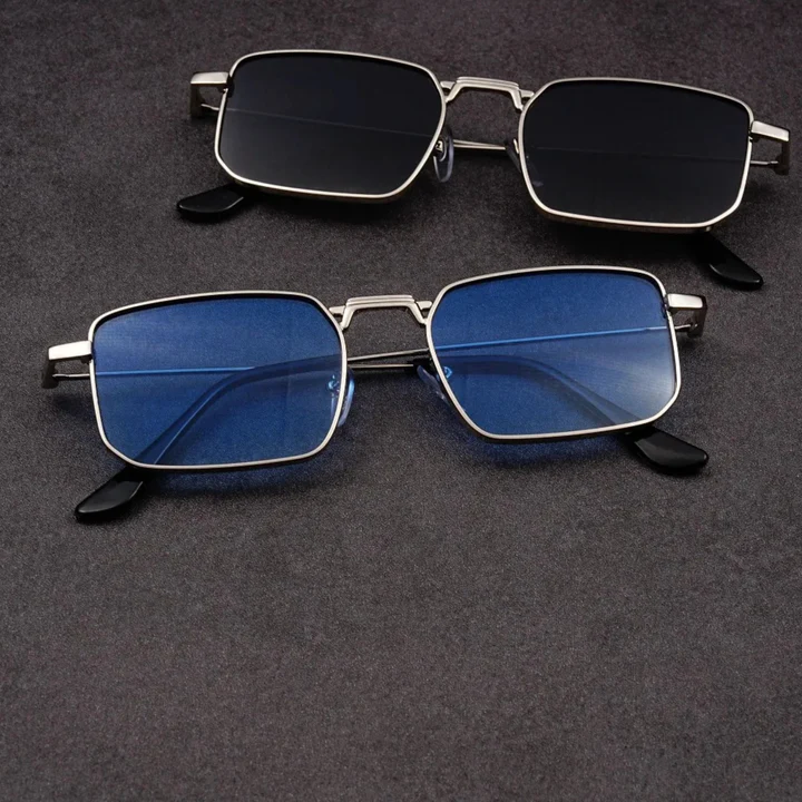 Square Metal Frame Sunglasses with Adjustable Nose Pads - Photo 9