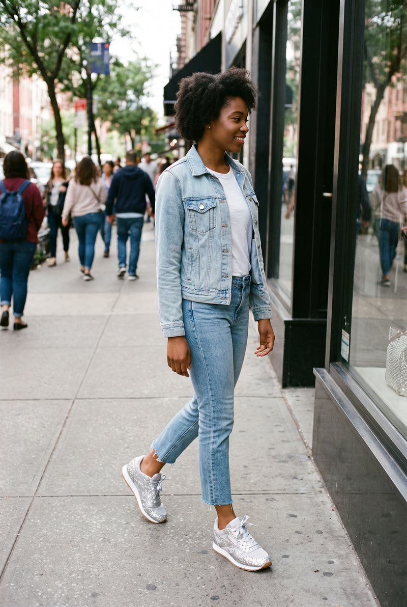 Women's Sneakers Glitter Low-Top in Silver — secondary lifestyle