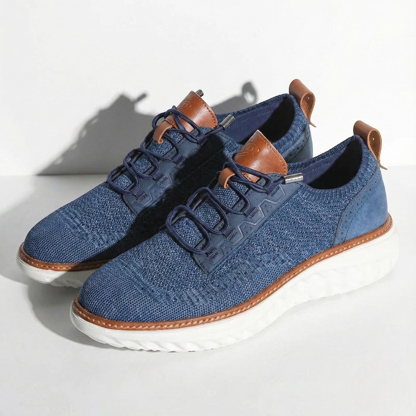 Steel Blue Chunky Cushioned Lace-up Casual Sneakers - Photo 6