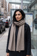 Cashmere Wrap Scarf in Taupe — lifestyle