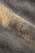 Taupe Heathered Taupe Oversized Turtleneck Sweater with Side Slits - Photo 3