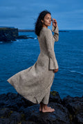 Taupe Ribbed Maxi Cardigan with Flared Sleeves - Photo 12