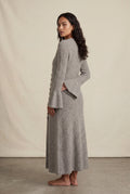 Taupe Ribbed Maxi Cardigan with Flared Sleeves - Photo 3