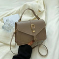Taupe Structured Mini Crossbody Bag with Buckle Detail - Photo 4