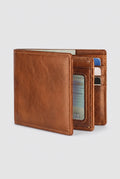 RFID Bifold Wallet in Tea Colored — studio front