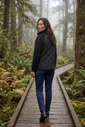 Black Diamond Quilted Hybrid Jacket with Cable Sleeves - Hybrid jackets - Photo 13