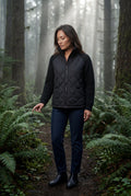 Black Diamond Quilted Hybrid Jacket with Cable Sleeves - Hybrid jackets - Photo 15