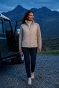 Khaki Diamond Quilted Hybrid Jacket with Cable Sleeves - Hybrid jackets - Photo 8