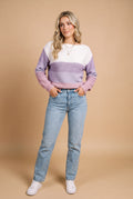 Women's Sweater Ombre Relaxed Fit in Violet — front full studio