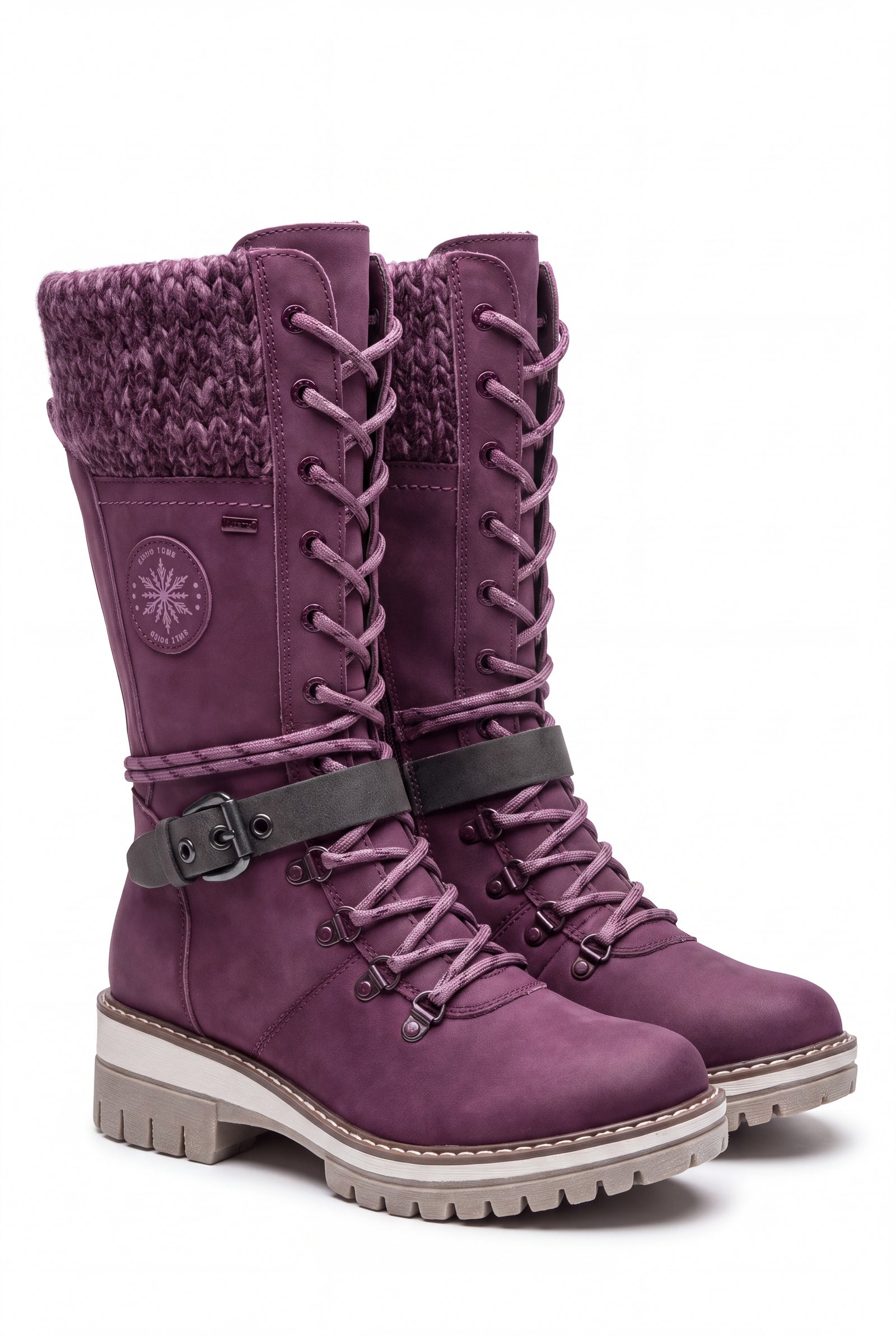 Women's Winter Boots Lace-Up High-Rise in Violet — product shot