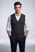 Walnut Brown Button-front V-neck Sleeveless Sweater Vest - Photo 3