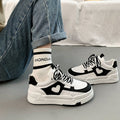 White Black and White Chunky Heart-applique Sneakers - Chunky sneakers - Photo 6