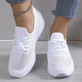White Breathable Platform Walking Sneakers - Photo 5