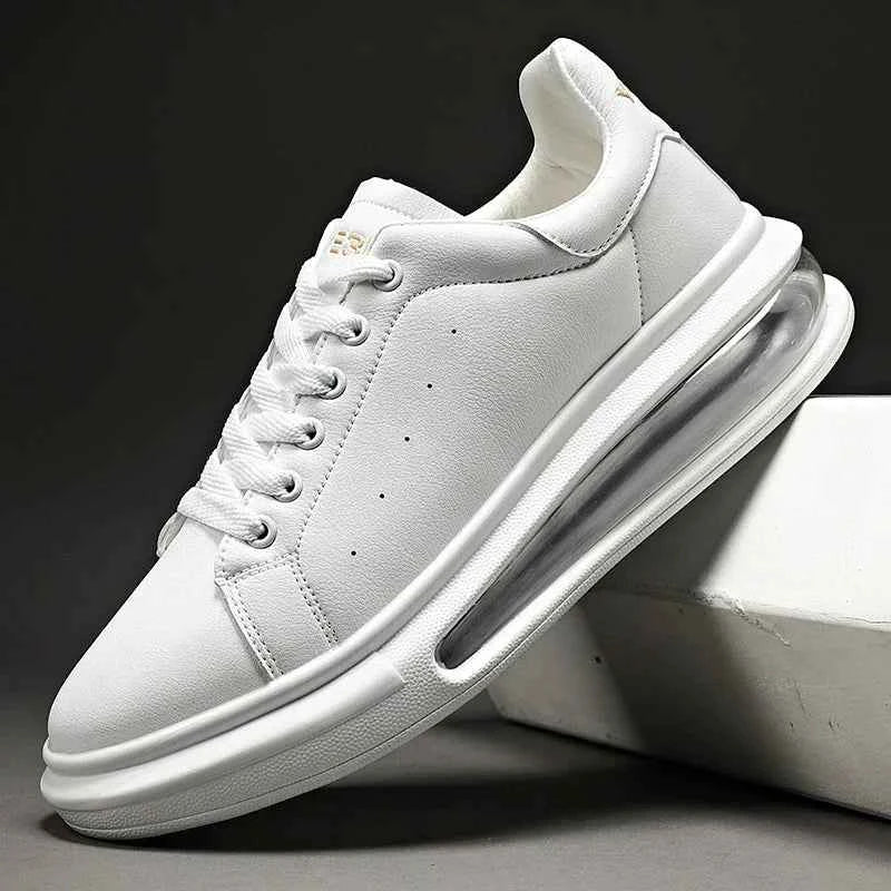White Chunky Air-cushion Low Top Platform Sneakers - Low top sneakers - Photo 4