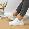 White Chunky Platform Colorblock Sneakers with Bold Panels - Photo 5