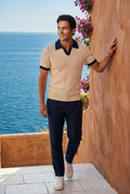 White Contrast Collar Cable Short Sleeve Polo Shirt - Polo shirts - Photo 6