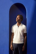 White Contrast Tipping Polo Shirt with Open Collar - Polo shirts - Photo 13