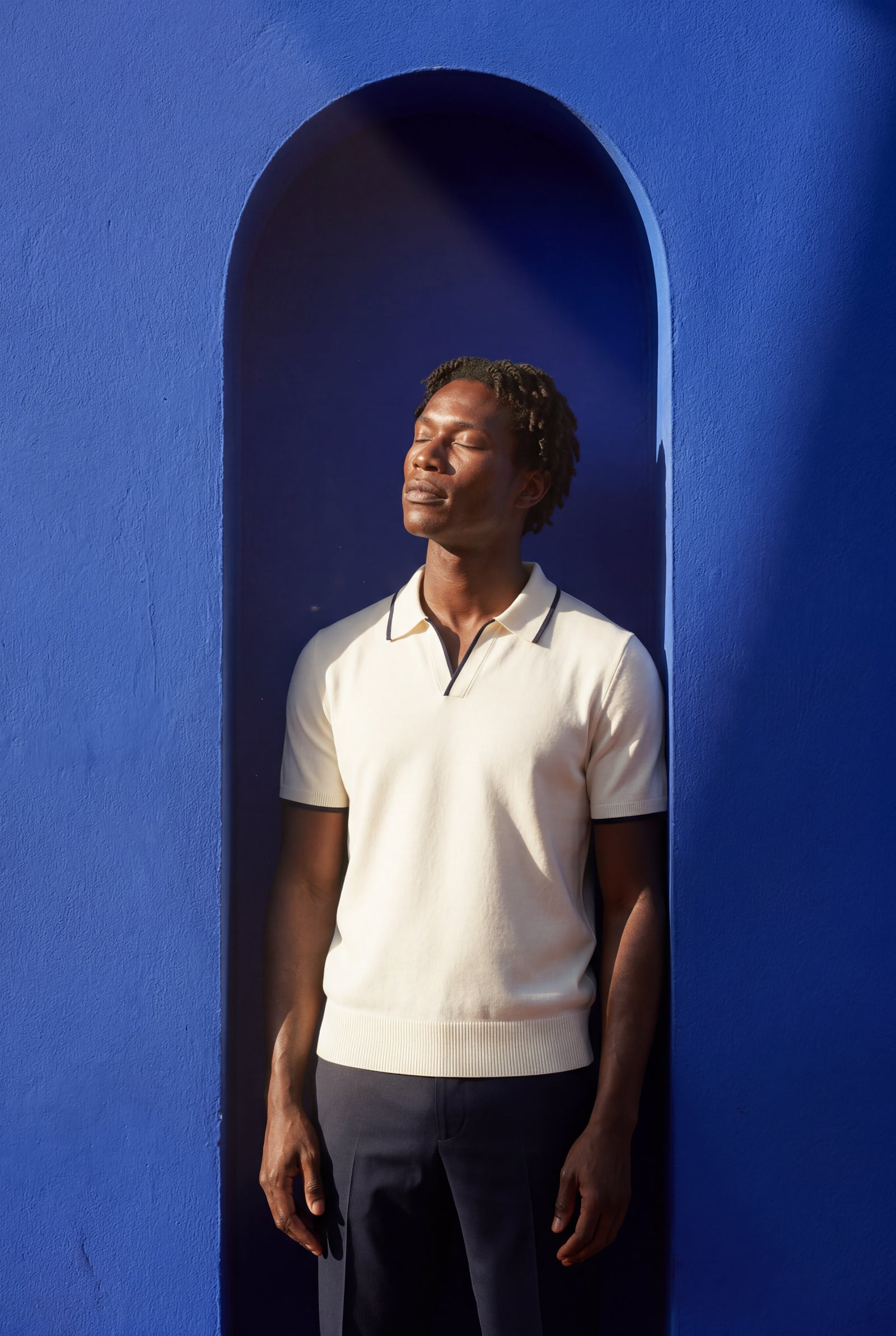 White Contrast Tipping Polo Shirt with Open Collar - Polo shirts - Photo 13