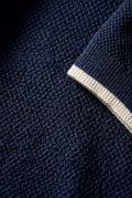 Navy Blue Contrast Tipping Polo Shirt with Open Collar - Polo shirts - Photo 6
