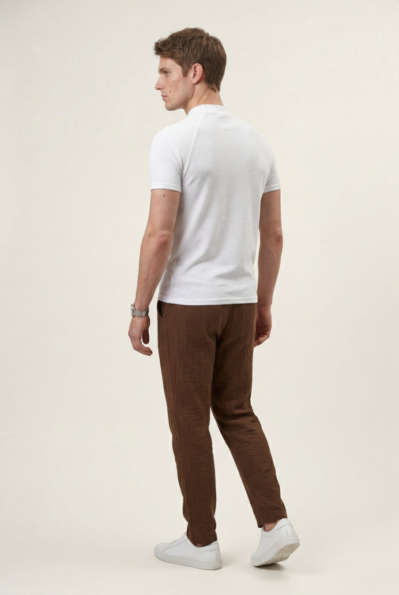 White Crisp White Fitted Mock Neck Short Sleeve Tee - Short sleeve t-shirts - Photo 2