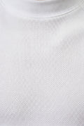 White Crisp White Fitted Mock Neck Short Sleeve Tee - Short sleeve t-shirts - Photo 3