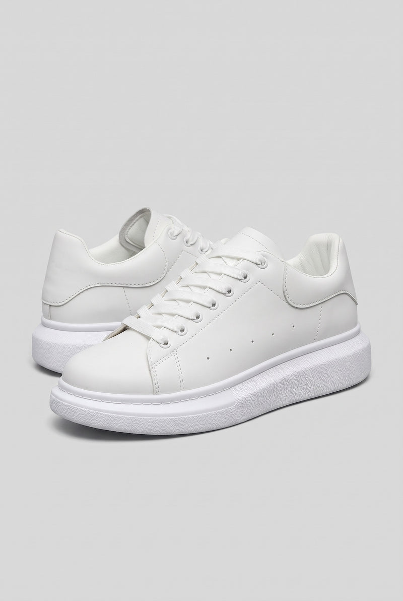 Leather Low-Top Sneakers in White — Stilenza main image