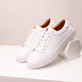 White Low Top Minimalist Sneakers with Padded Collar - Low top sneakers - Photo 11