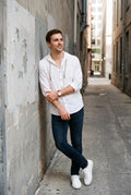 Men's Hooded Shirt Buttoned in White — secondary lifestyle