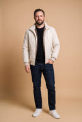 Men's Jacket Quilted Fleece-Lined in White — studio full