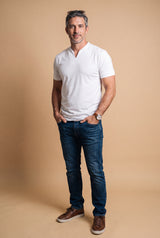 Men's V-Neck T-Shirt Short Sleeve in White — primary studio