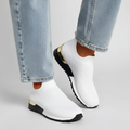 White Metallic Heel Slip-on Wedge Sneakers - Slip on sneakers - Photo 8